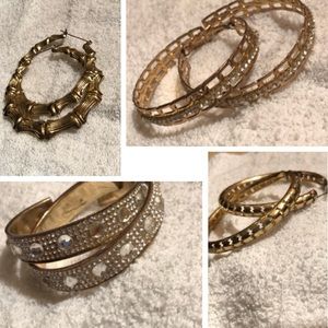 USED Cute Gold medium hoop earrings